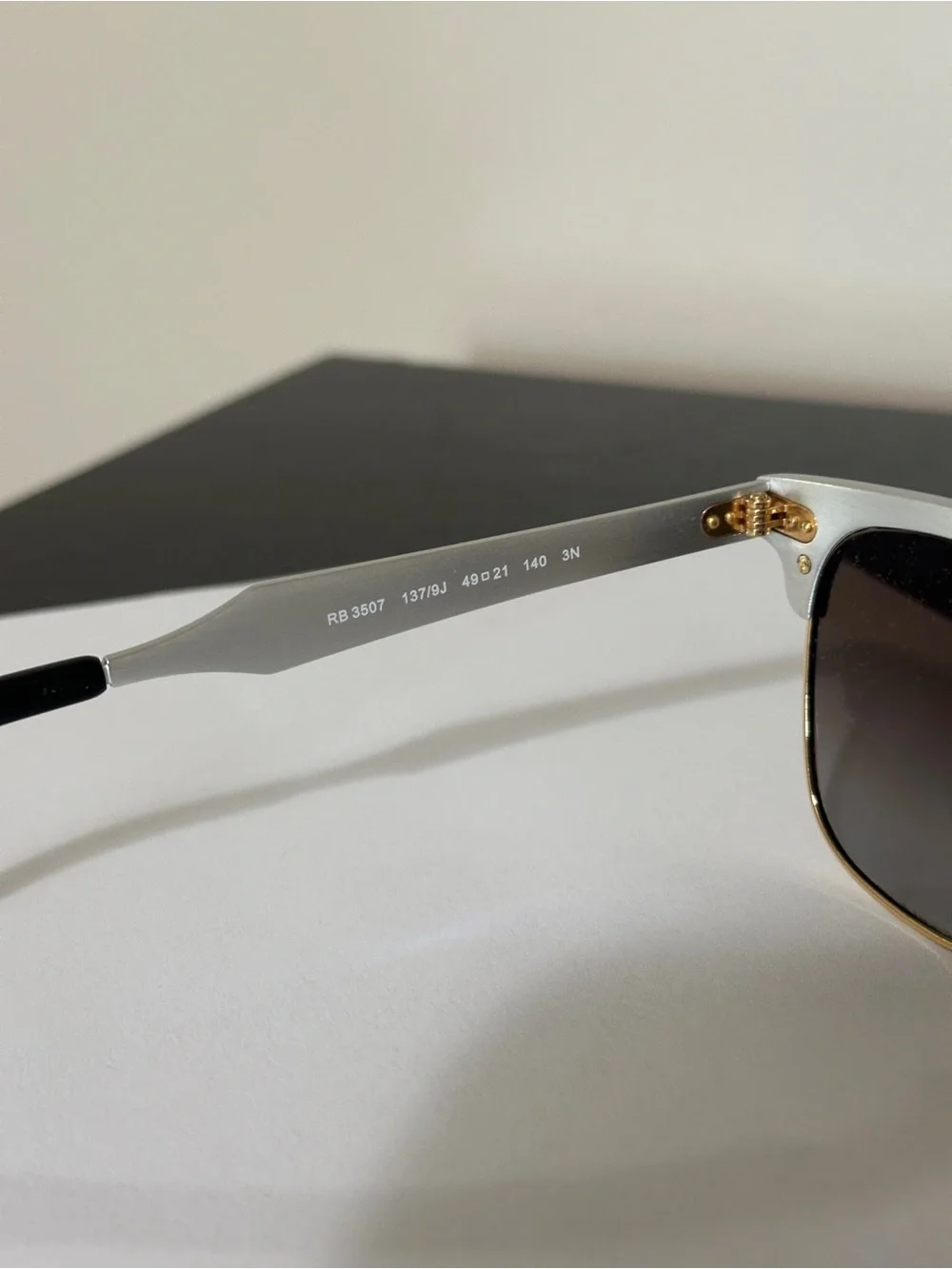 Ray-Ban Two-Tone Silver & Gold Frame Sunglasses with Green Gradient Lenses